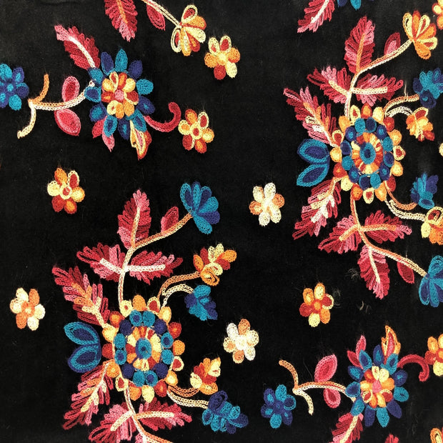 Black Floral Velvet Touch Lace – Elotex Fabric