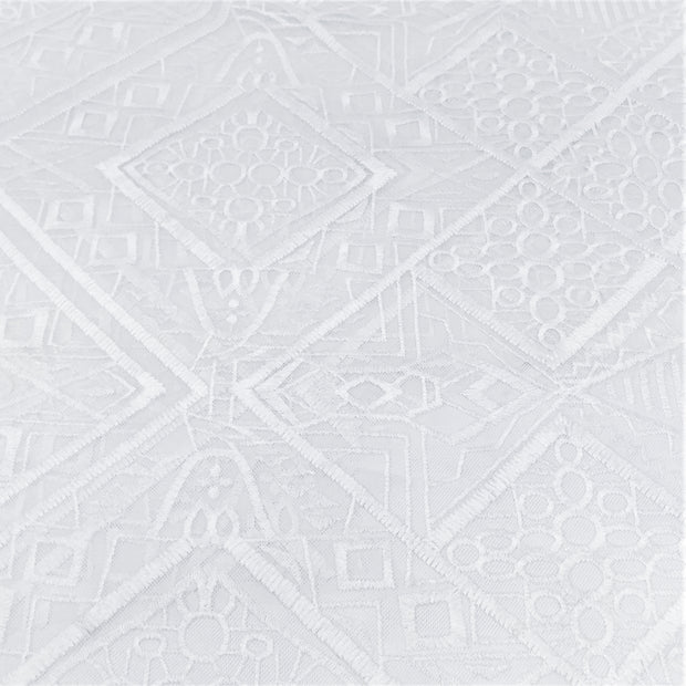 Circle Embroidered Mesh White – Elotex Fabric