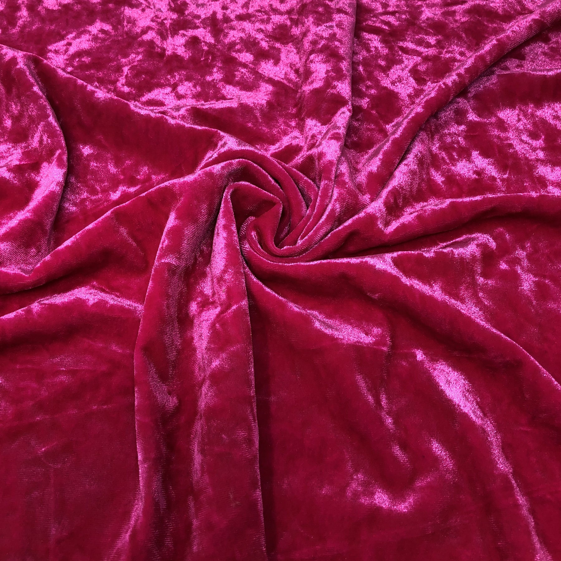 Fuchsia Hot Pink Crushed Stretch Velvet Solid â Elotex Fabric