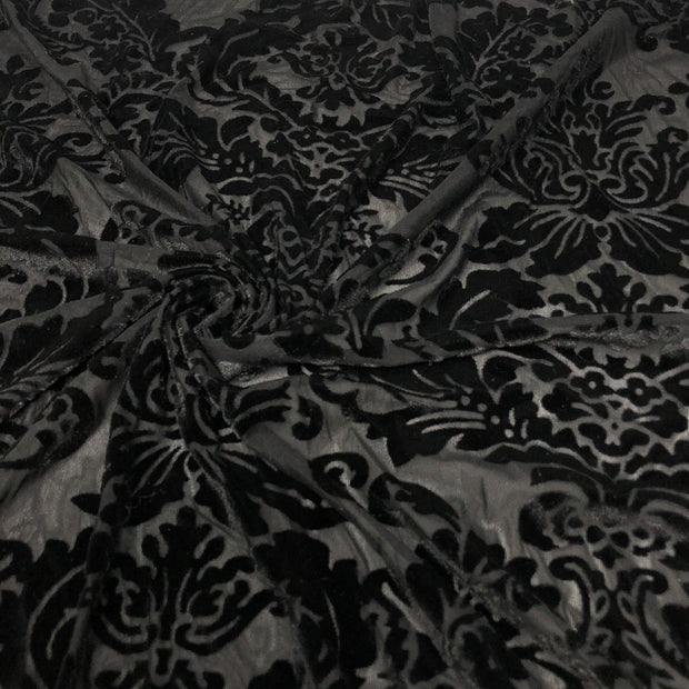 New Wallpaper Navy Burnout Velvet (sold by the yard) by Elotex ...