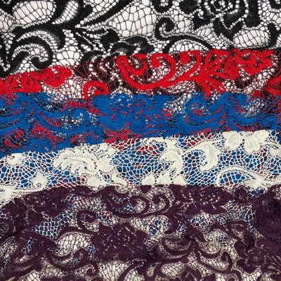 Black Floral Velvet Touch Lace – Elotex Fabric