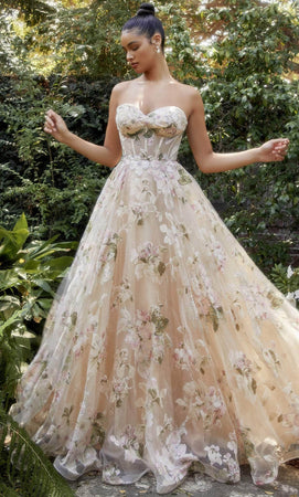 Andrea and Leo A1134 Floral Ballgown