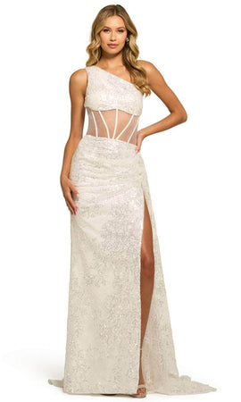 Sherri Hill 55426 Illusion Midriff Gown