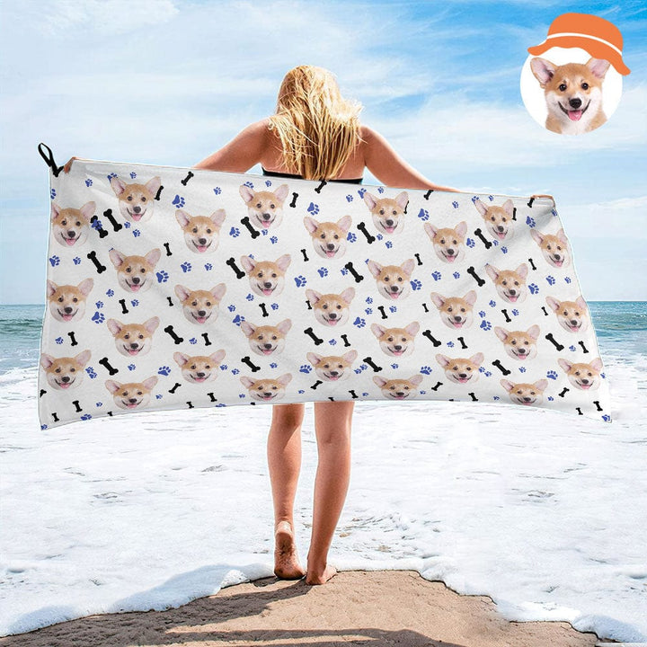 Personalized Photo Towel Custom Beach Towels Gift For Pet Lovers