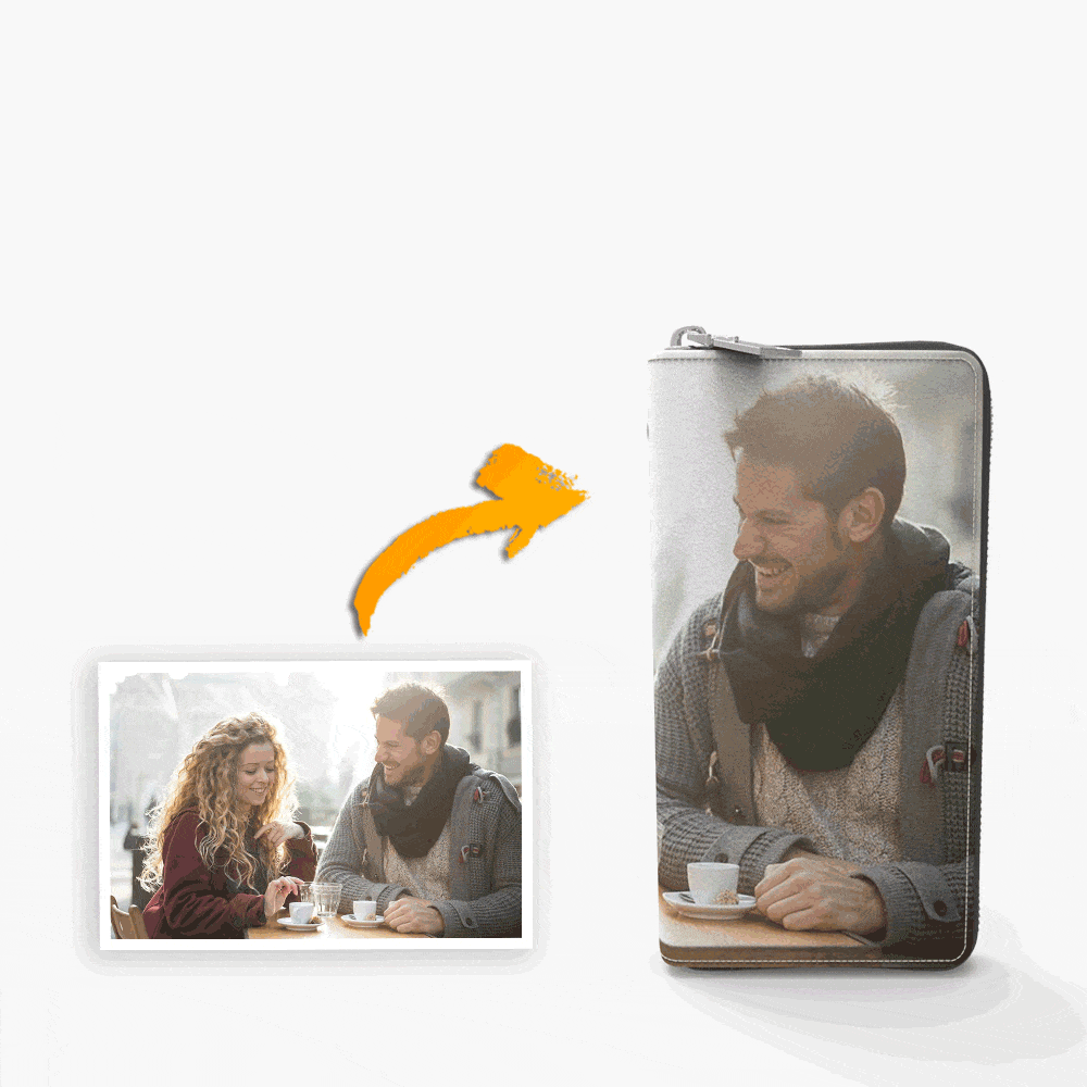 Birthday Gift Custom Wallet with Zipper Personalized Valentines Day Gifts