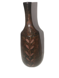 Unidentified Vintage Studio Art Pottery Vase Unsigned Stoneware 8.5” Tall Nice