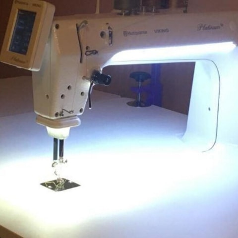 Eyelets in the Seams: Sewing Machine LightingLEDs in the HarpFlight  Line Illumination!