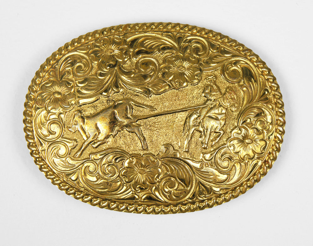 calf roping belt buckle