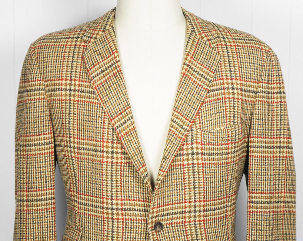 Vintage Men's 1960's Brown & Burnt Orange Tweed Blazer, Size L | Hoof ...