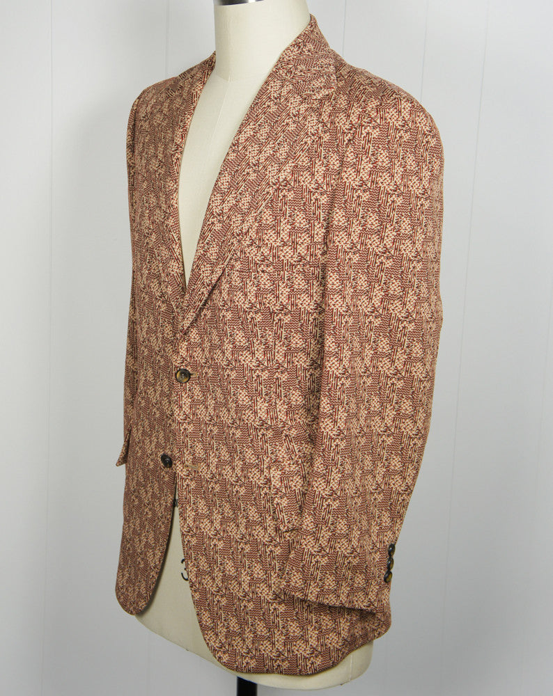 Vintage Men's 1960's Brown & Burnt Orange Traveller Knit Blazer, Size M ...