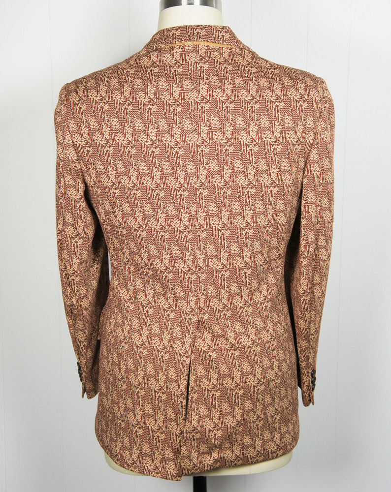 Vintage Men's 1960's Brown & Burnt Orange Traveller Knit Blazer, Size M ...
