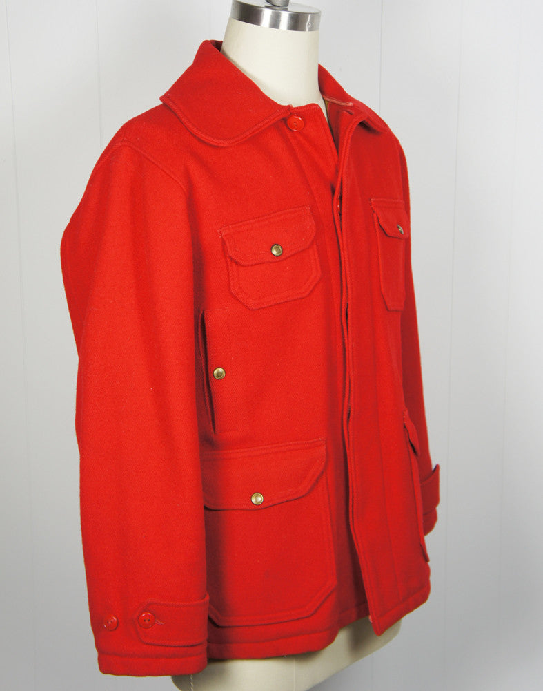 Vintage Men's 1940's Red Woolrich Hunting Jacket - Size L | Hoof & Antler