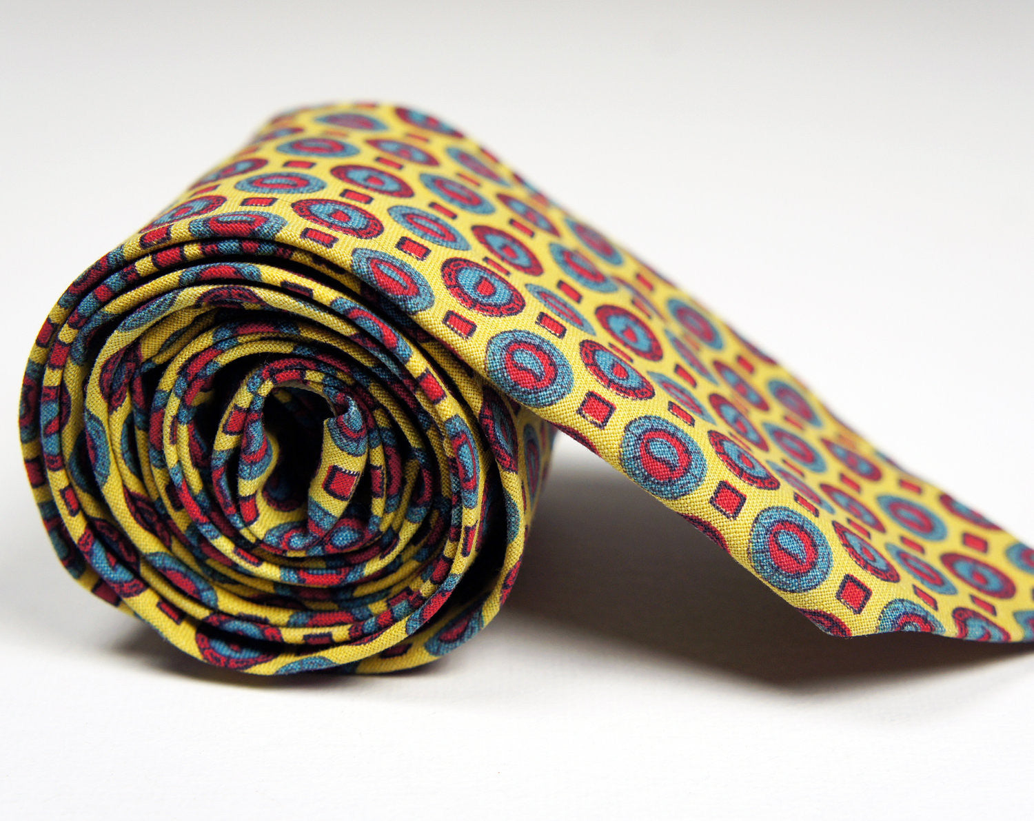 Vintage 1960's Bright Yellow, Red & Blue Skinny Necktie by Indestructo ...