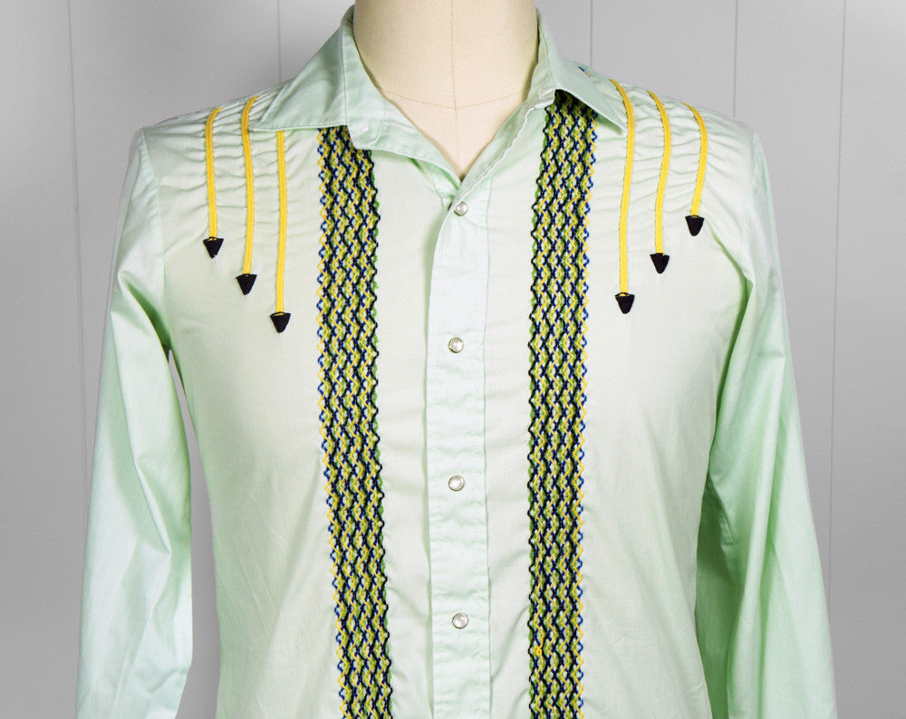 green pearl snap shirt