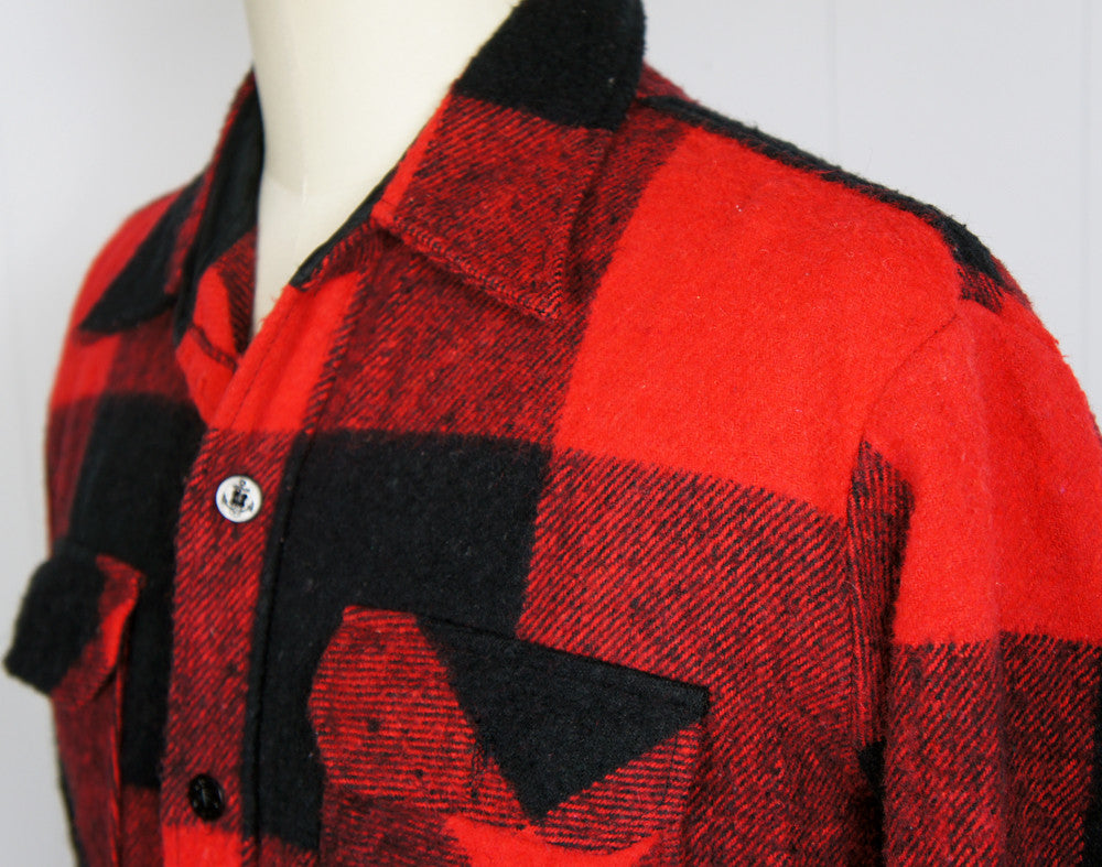 Vintage Men's 1970's Buffalo Plaid Flannel Shirt - Size XL | Hoof & Antler