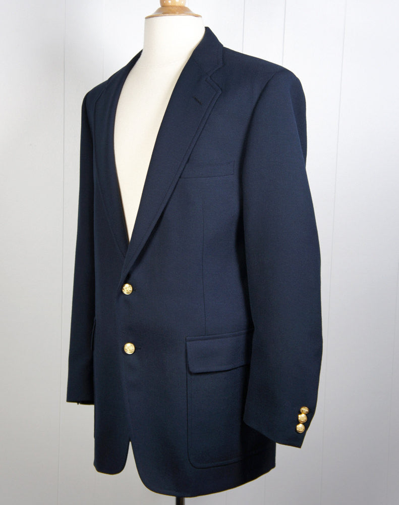 Vintage Men's 1970's Navy Blue Blazer, Size L | Hoof & Antler