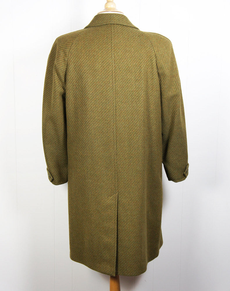 Vintage Men's 1950's Olive Green Burleigh Wool Trench Coat - Size L ...