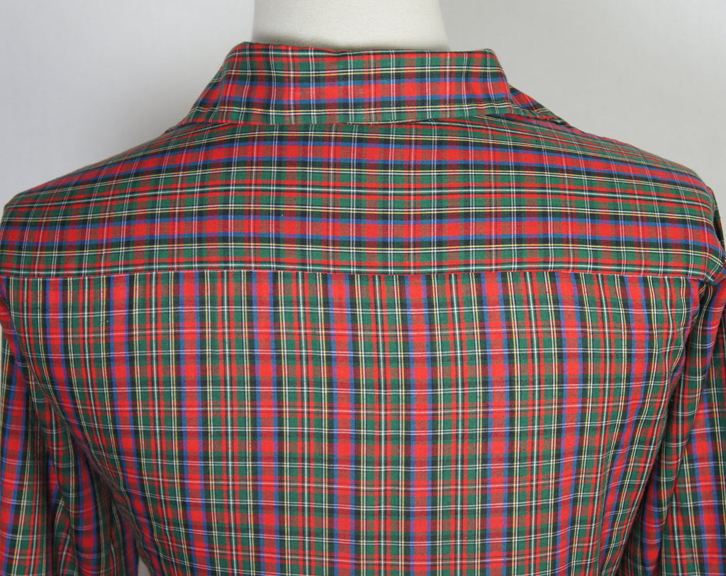 Vintage 1970's Red & Green Button Up Shirt - Long Sleeve, Size L | Hoof ...