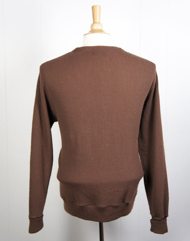 Vintage Men's 1970's Brown IZOD Cardigan Sweater, Size M | Hoof & Antler