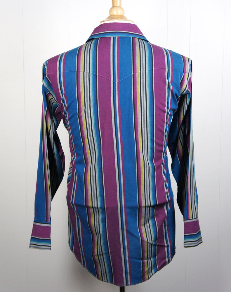 Vintage Men's Multicolor Wrangler Western Pearl Snap Shirt - Size M ...