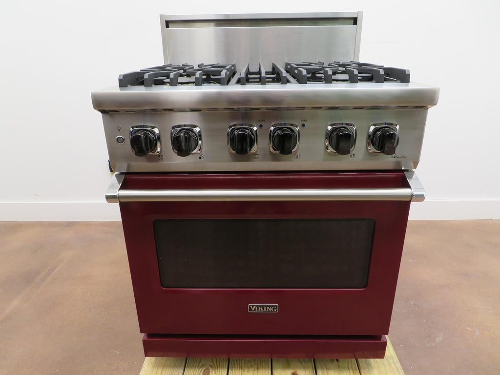 Viking 5 Series 30 Dual Fuel Range With Truconvec Burgundy Vdr5304bb Alabama Appliance