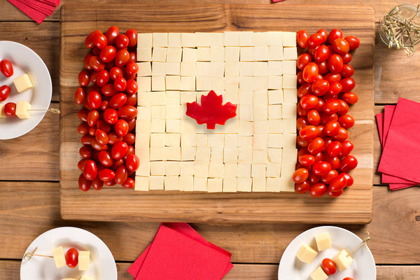 Canada Day-themed charcuterie board