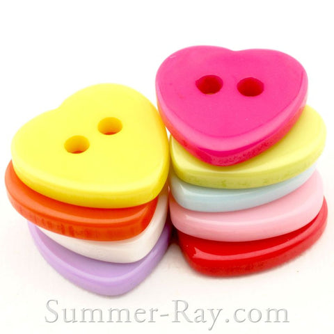 Doll Buttons Heart (2eye) - 100 pieces – Summer-Ray.com