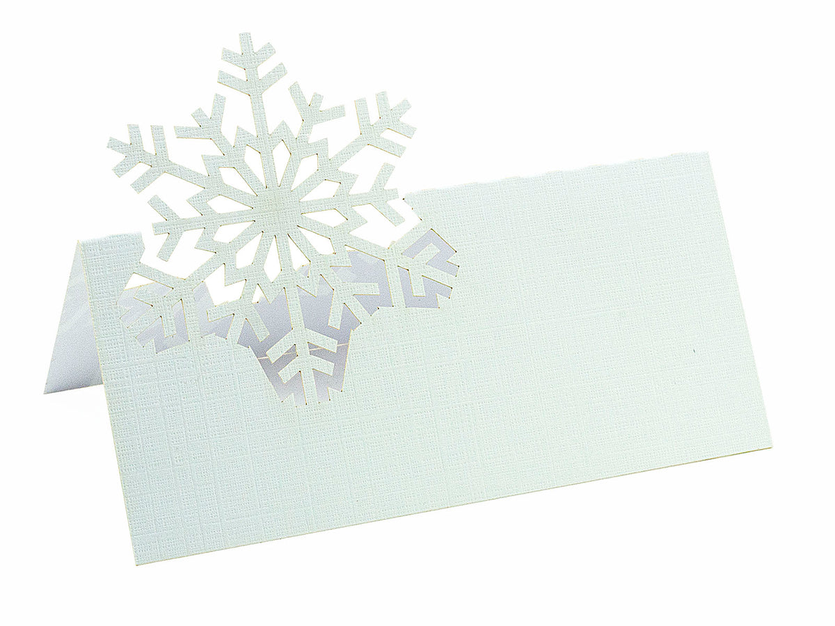 White Laser Cut Wedding Snowflake Winter Theme Frozen Theme Place Card ...