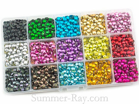 Hot Fix Rhinestuds SS20 (5mm ) Mixed Color in Storage Box - 6480 piece ...