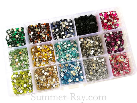 Rhinestones 4mm Mixed Color in Storage Box - 4500 pieces – Summer-Ray.com