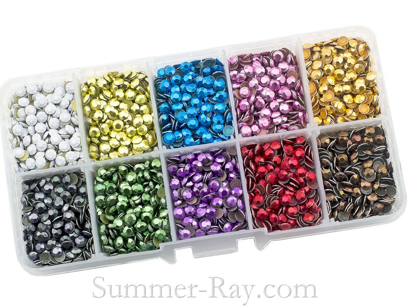 Hot Fix Rhinestuds SS16 (4 mm) Mixed Color in Storage Box - 7200 piece ...