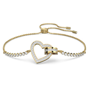 Swarovski Lovely bracelet Heart, White, Gold-tone plated, 5636964