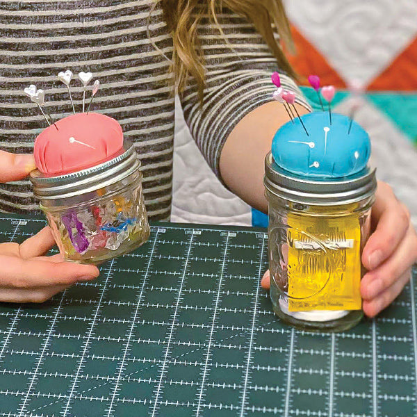 Make a Mason Jar Pincushion with Sewing Storage