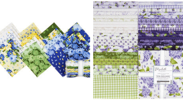 80 5 Quilting Fabric Squares/ Among the Flowers, Florals