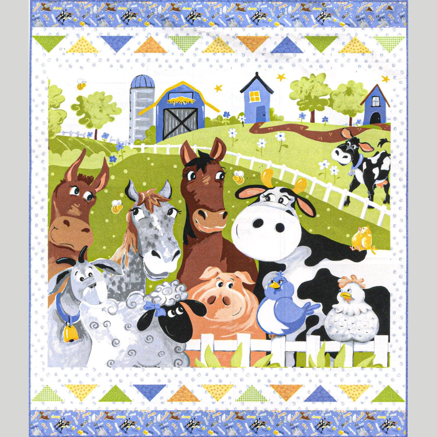 Wee Pals Baby Quilt KIt with blue binding