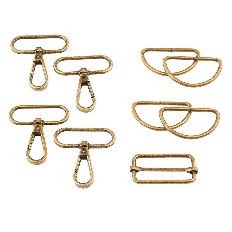 #5 Metallic Nylon Standard Ring Zipper Pulls - 10/Pack - Antique Brass