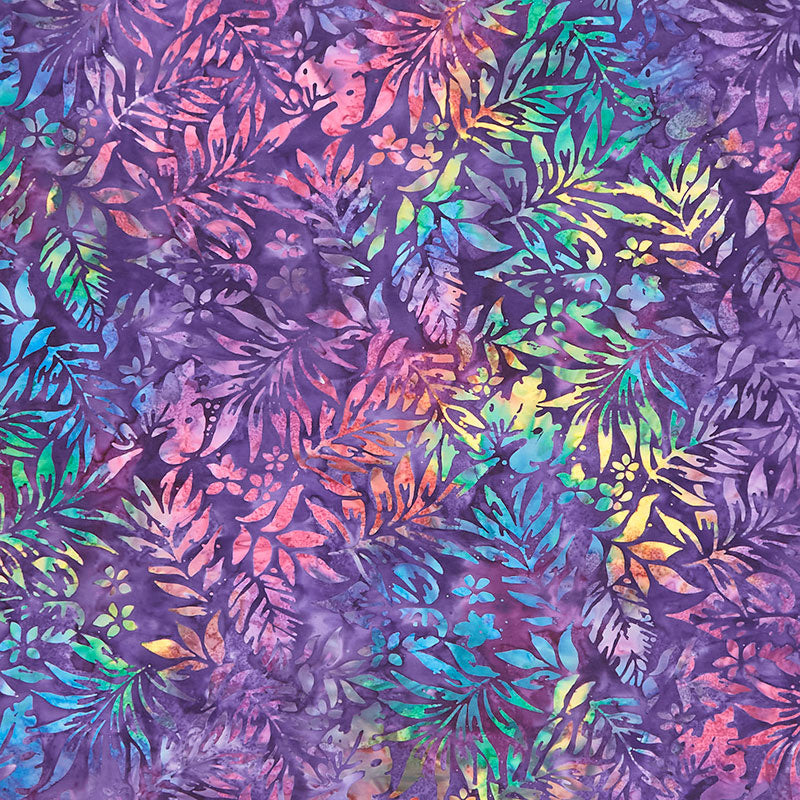 Robert Kaufman Artisan Batik Totally Tropical Leaves, Fabric by The Yard  (Marine)