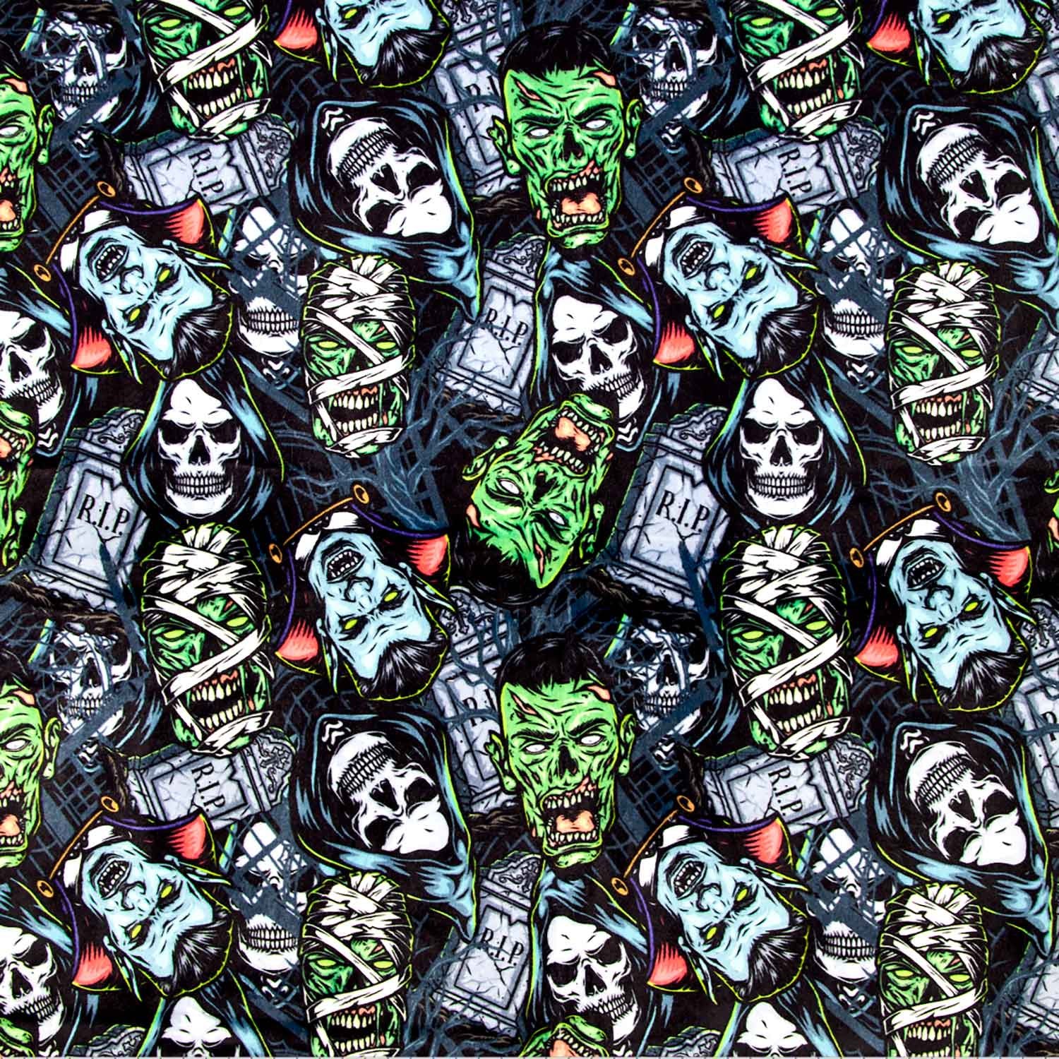 Cuddle® Prints - Gory Ghouls Multi Digitally Printed Yardage