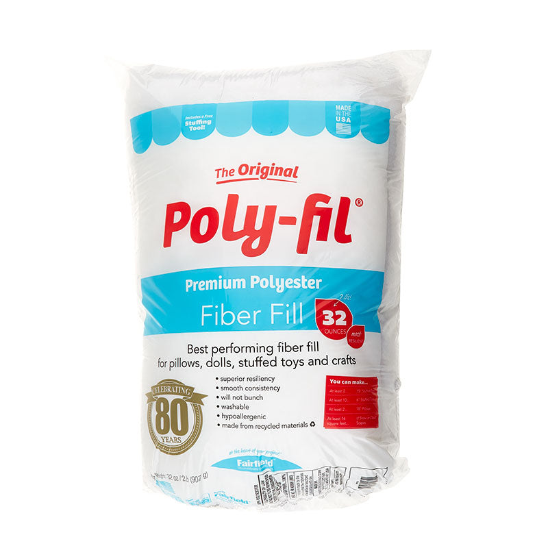 Fairfield Poly-Fil Premium Polyester Fiber Fill White 1 Bag 16-Ounce 1 lb.  New