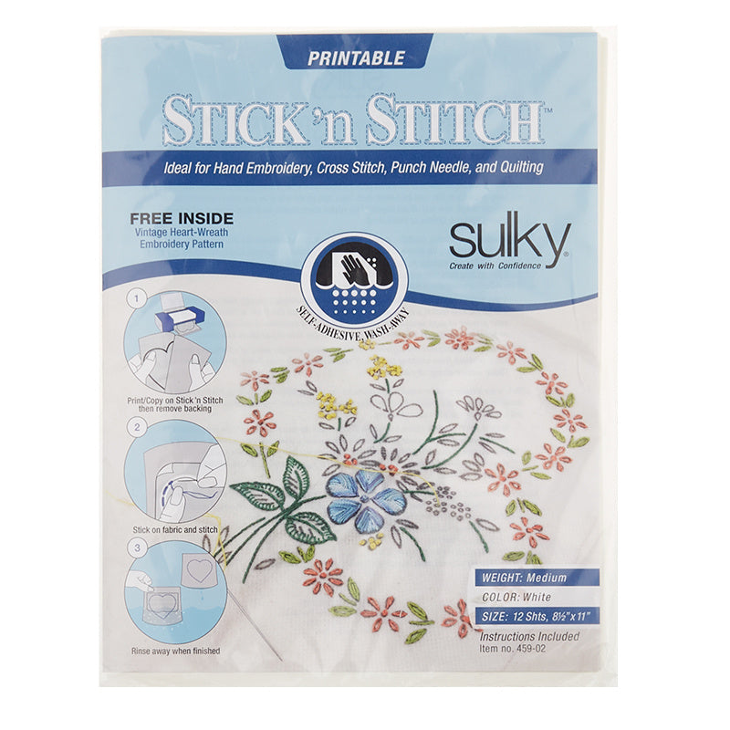 StitchnSew Tear-Away PeelnStick Adhesive Embroidery Stabilizer, 19 in –