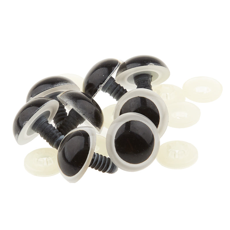 Plastic Safety Eyes - 15mm Black - 4 Pairs