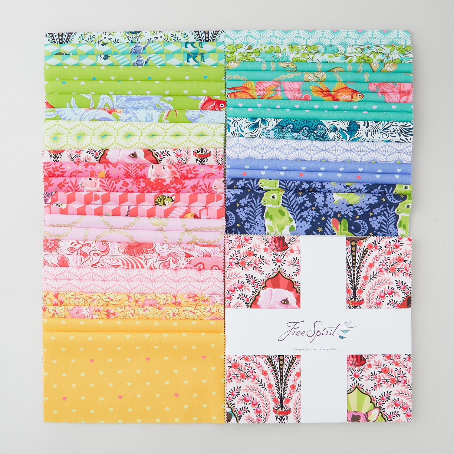 10 Fat Quarters - Tula Pink Free Spirit Assorted Floral Flowers Animals  Geometric Classic Quality Quilters Cotton Fabrics Fat Quarter Bundles  Pre-Cuts