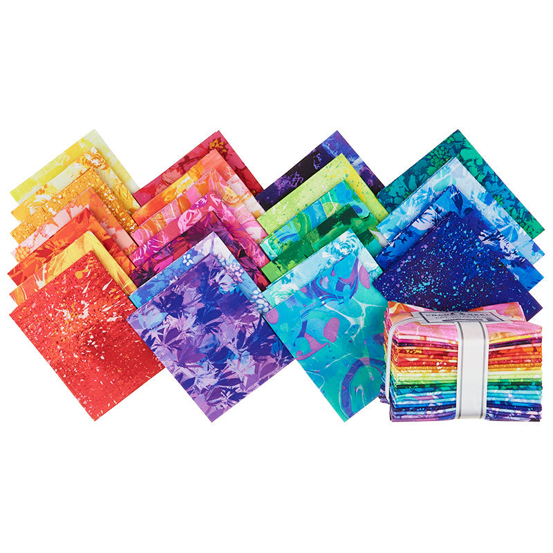 Rainbow Batik Fat Quarter Bundle - 20 Fat Quarters –