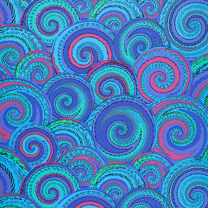 Kaffe Fassett Collective Tides - Curly Baskets Cobalt Yardage