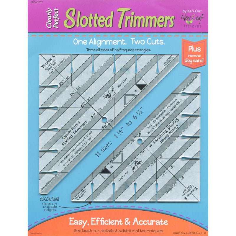 Clearly Perfect Slotted Trimmers by New Leaf Stitches- Quilting Tool for Fabric