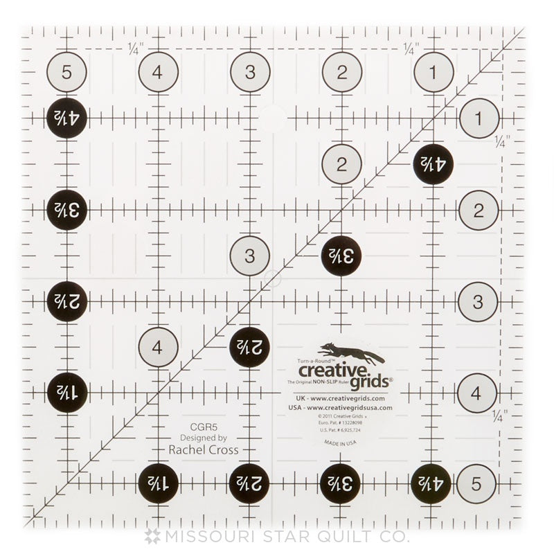 LEFT HAND QUILTING RULER//6.5 x 24.5 RECTANGLE QUILT RULER//CREATIVE GRIDS  RULERS - 743285002788