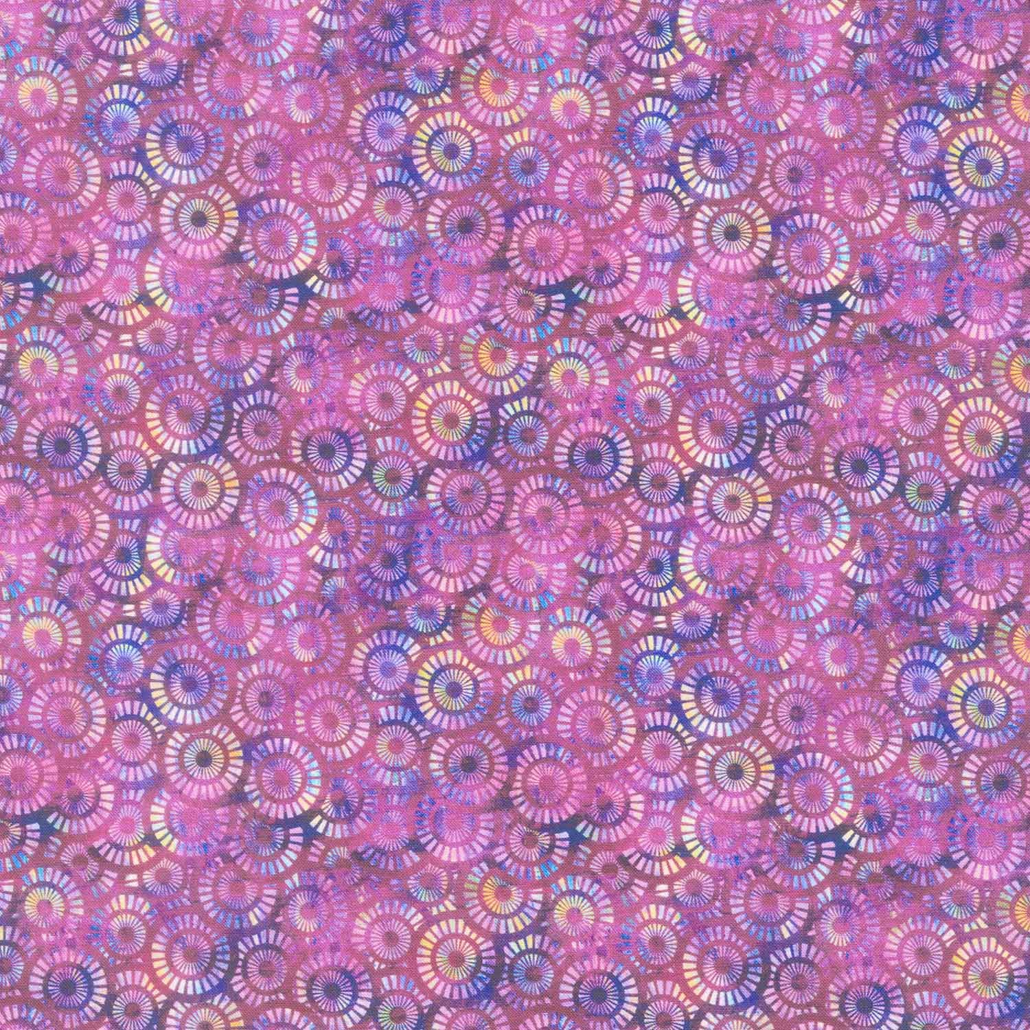 Dotted Squares in Purple and Green, Kashmir Kaleidoscope by P&B Textiles, Quilting  Fabric, 100% Cotton, 44 wide