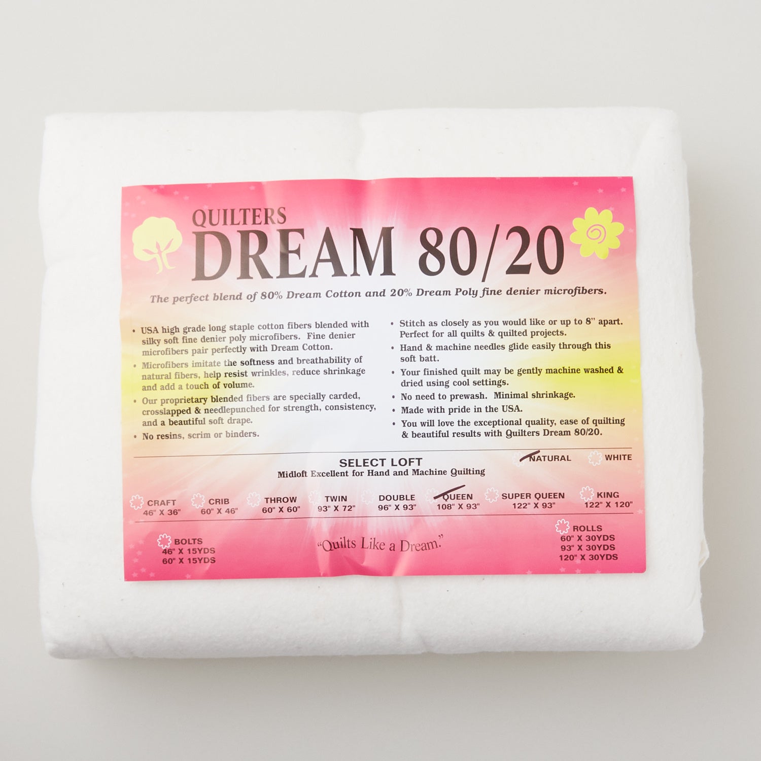 Quilter's Dream Natural 80/20 Select Queen Batting