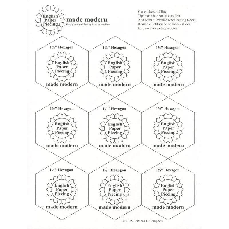  200 Count English Paper Hexagon Shapes Templates Hexagon  Piecing Paper for Quilting White Paper Quilting Templates with Hole for  Sewing Supplies(1.5 Inch) : Arts, Crafts & Sewing