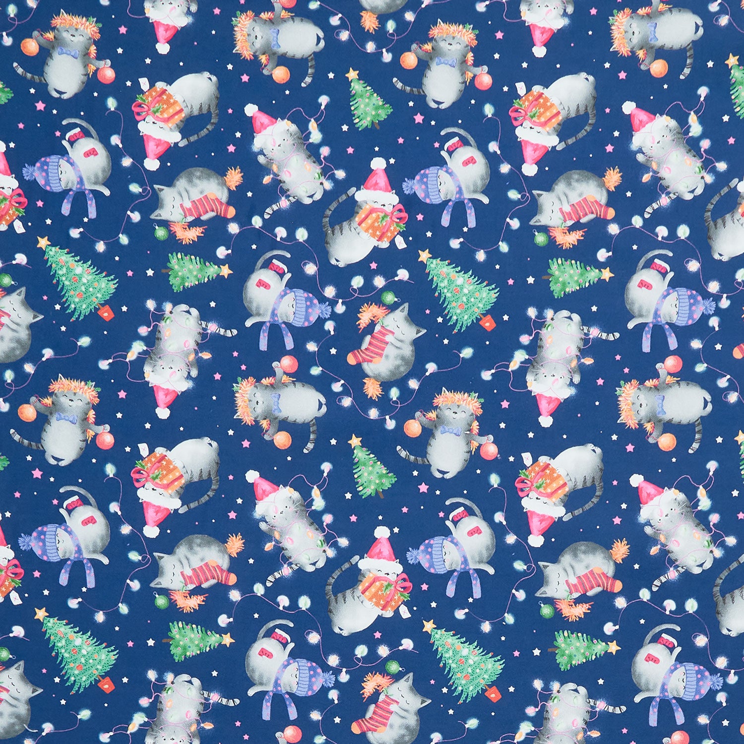 Cotton Fabric by the Yard, Christmas Gnomes Fabric, Christmas Fabric,happy  Holidays,christmas Material, Christmas Deer, Snowflakes, Blue -  UK